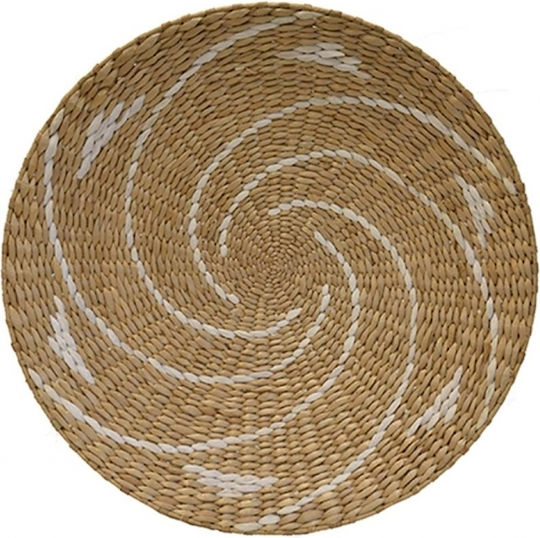 Atmosphera Wanddekoration Platte Weiß aus Korbweide Material 50x6x50cm