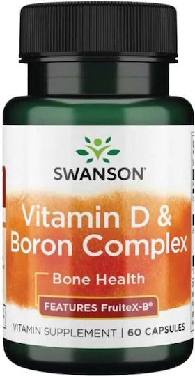 Swanson Vitamin D & Boron Complex Βιταμίνη για Ενίσχυση του Ανοσοποιητικού & την Υγεία των Οστών 60 κάψουλες