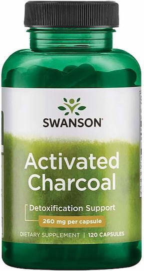 Swanson Activated Charcoal 260mg Supliment Special Alimentar 120 capace