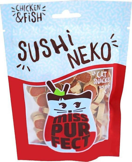Boxby Miss Purfect Sushi Neko Cat Treats with Chicken / Fish for Young Cats 45g
