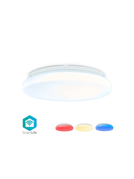 Nedis Clasică De plastic Plafonieră de Tavan WiFi cu LED Integrat în culoare Alb 25buc