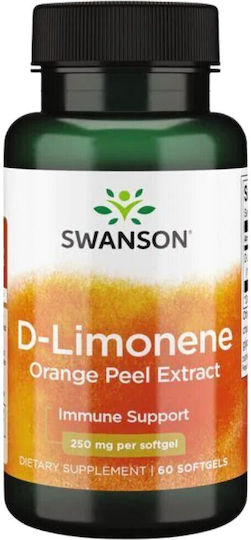 Swanson D-Limonene Orange Peel Extract 250mg Supplement for Immune System Support 60 Softgels