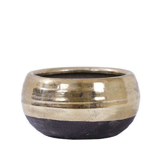 Zaros Декоративна купа Керамика Black & Gold 23.5x23.5x12см 1бр