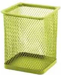 Metal Pencil Case MI002-2C in Green Color 8x8x10cm