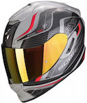 Scorpion EXO-1400 Air Attune Full Face Helmet with Sun Visor ECE 22.05 Grey Black Red