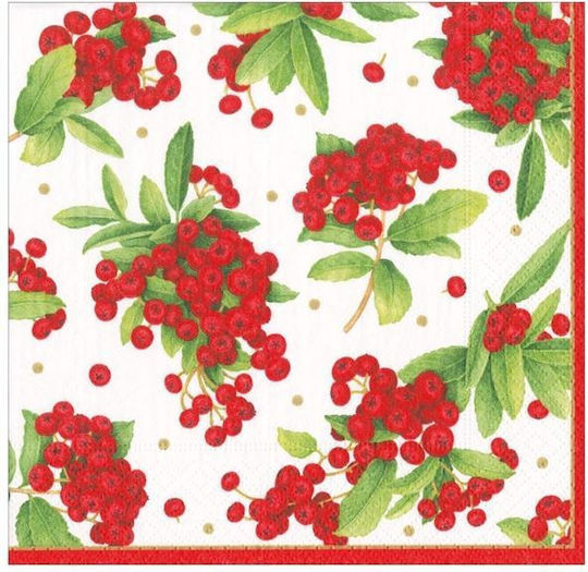 Caspari Set of Christmas Napkins Disposable L19xW19cm. 20pcs