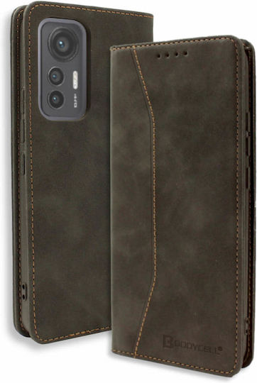 Bodycell PU Buchen Sie Synthetisches Leder Schwarz (Xiaomi 12 Lite)