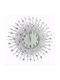 3D Wall Clock Metallic Silver Ø70cm