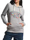 Superdry Vintage Floral Scripted Women's Hooded Sweatshirt Gray