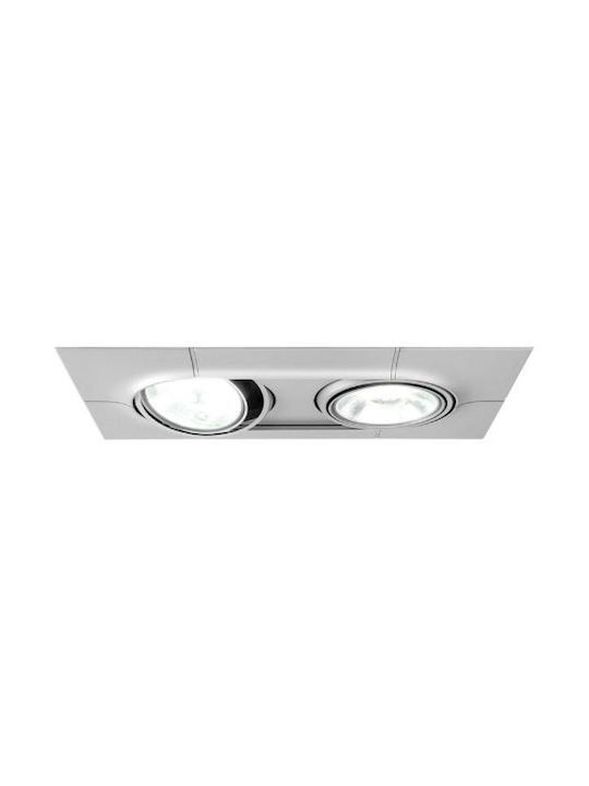 Megaman Fozz Rechteckig Metallisch Einbau Spot Silber 1Stück