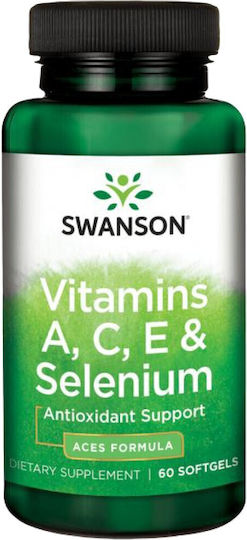 Swanson Vitamins A, C, E & Selenium με Βιταμίνη C 60 μαλακές κάψουλες