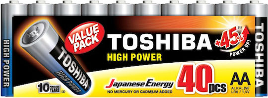 Toshiba High Power Αλκαλικές Μπαταρίες AA 1.5V 40τμχ