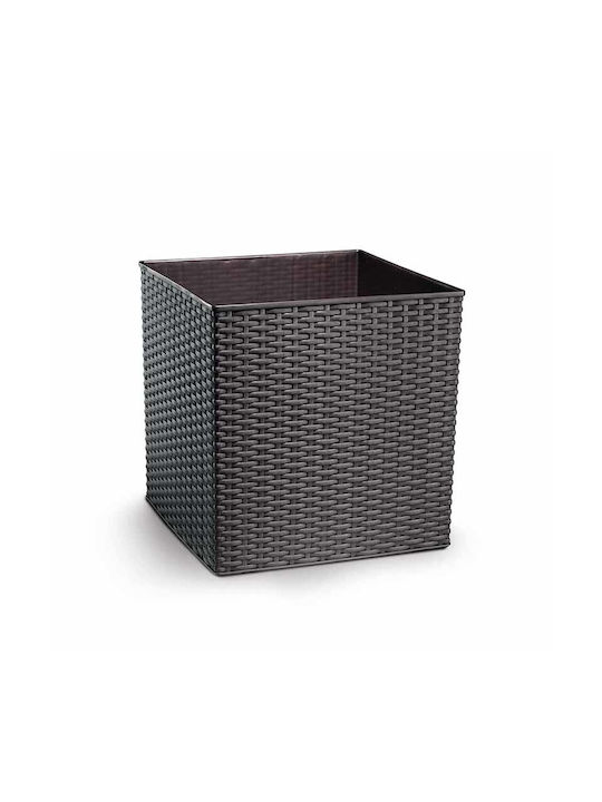 Plastona Natura Cube Flower Pot 36x36cm Charcoal