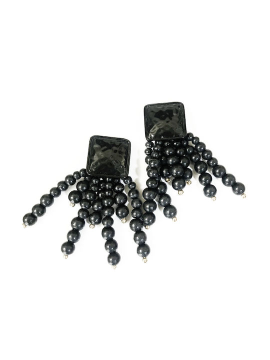 Pendant pierced earrings Avangarde / Black