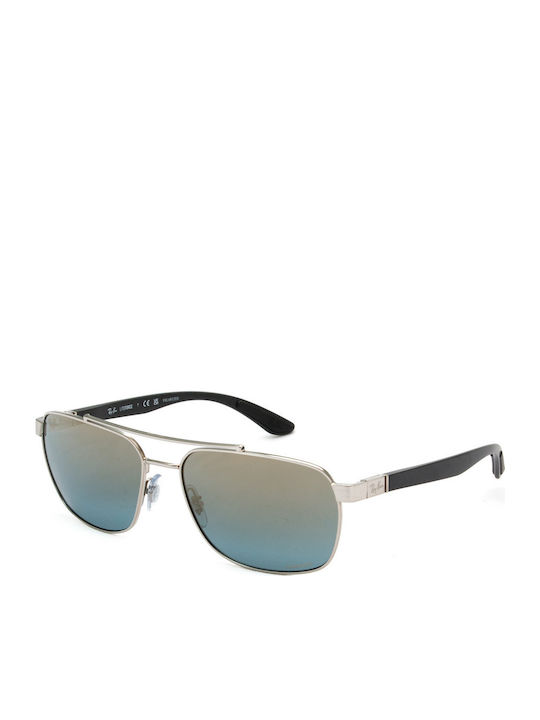 Ray Ban Chromance Men's Sunglasses with Silver Frame and Blue Polarized Mirror Lens RB3701 003/J0