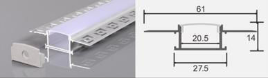 Fos me Walled Aluminum Profile for LED Strip for Drywall 200cm Without Lid