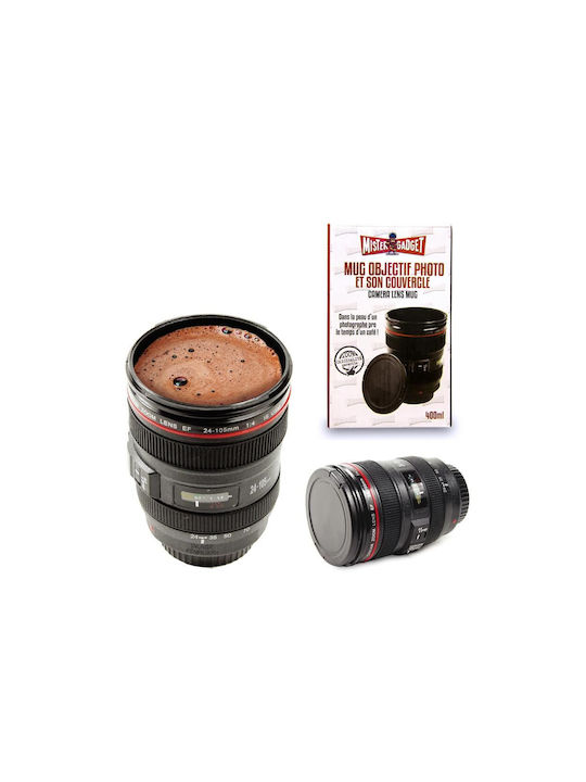 Aria Trade Φακός Φωτογραφικής Μηχανής Κούπα Πλαστική Μαύρη 400ml