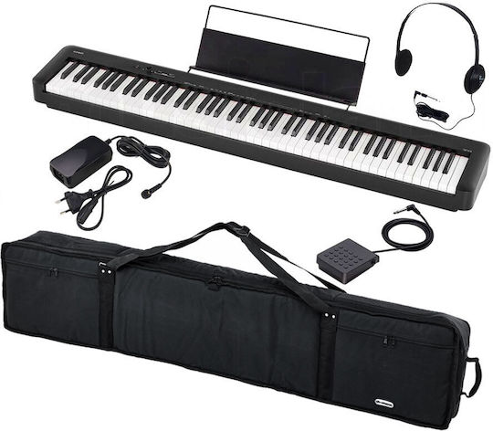 Casio Ηλεκτρικό Stage Πιάνο Basic Travel Set Stand Set με 88 Βαρυκεντρισμένα Πλήκτρα Ενσωματωμένα Ηχεία και Σύνδεση με Ακουστικά και Υπολογιστή Black