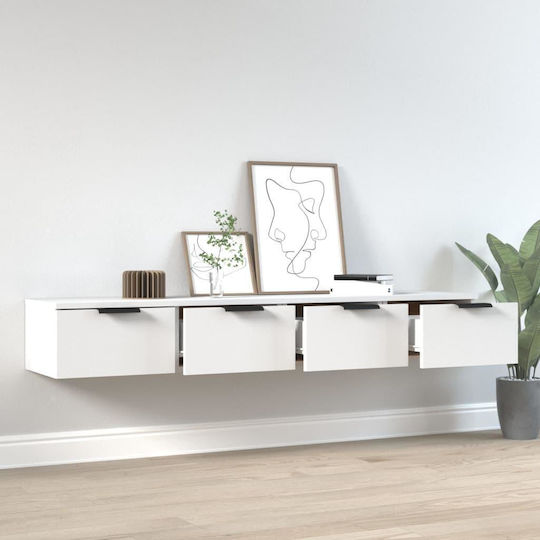 Dulap Pandantiv Pentru Sufragerie Din Placă Din Lemn Agregat Alb 68x30x20cm