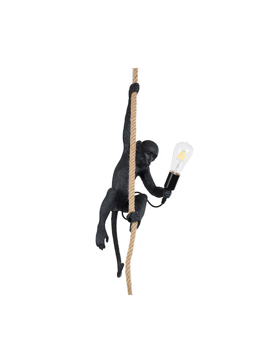 GloboStar Apes Hängende Deckenleuchte Einfaches Licht mit Seil für Fassung E27 Schwarz