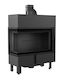Kratki Lucy 14 Slim L BS Black Ενεργειακό Τζάκι Ξύλου 10kW Αριστερή Γωνία με Ανοιγόμενη Πόρτα
