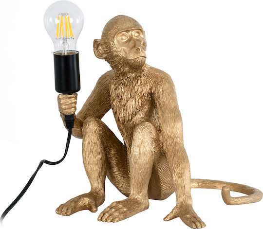 GloboStar Apes Decorative Lamp Figure with Socket for Bulb E27 Gold