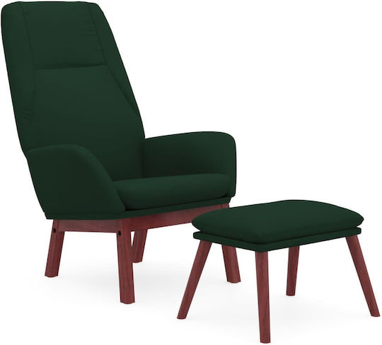 Sessel mit Fußhocker Dark Green 70x77x94cm