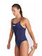 Arena Pro Solid Sportlicher Badeanzug Marineblau