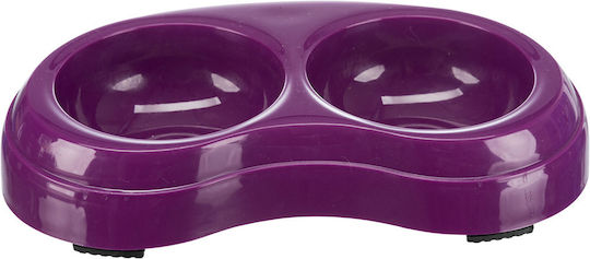 Trixie Plastic Bol Mâncare & Apă pentru Câine & Pisică 2x 200ml în Culoare Violet