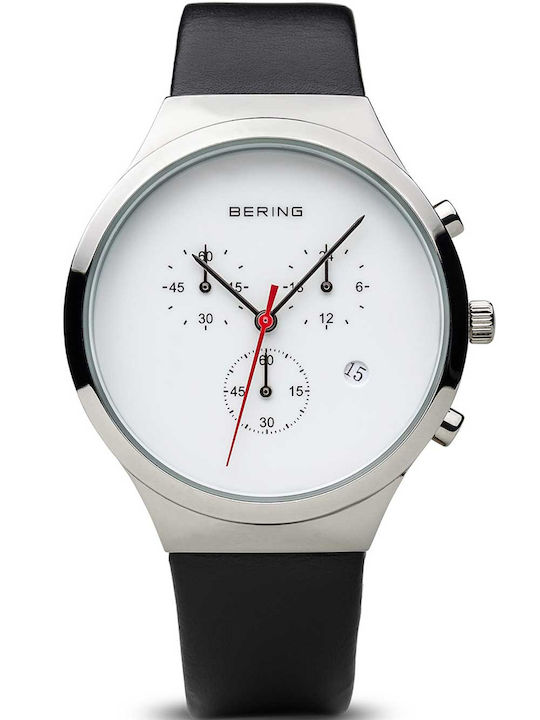 Bering Time Дамски Часовник 31mm Кварцов с Черна Кожена Каишка