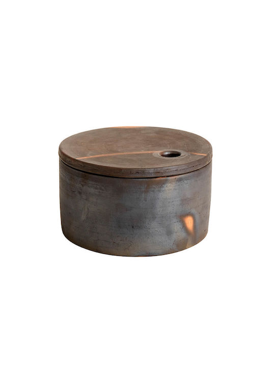 Muubs Rotund Vas de Gătit Rezistent la Căldură Individual Ceramică cu Capac 20x20x11.5cm 1buc