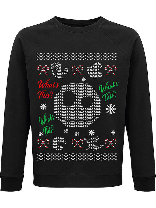 Sweatshirt Unisex Bio "Hässlicher Weihnachtspullover Jack The Nightmare Before Christmas" Schwarz