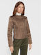 Women's Short Lifestyle Jacket for Winter Khaki