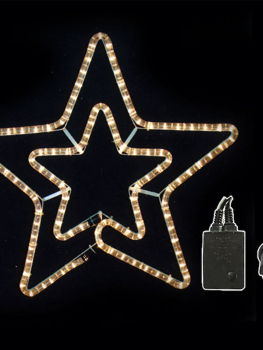 XMASfest Plastic Illuminated Christmas Decorative Pendant Star 54x54cm White with Program