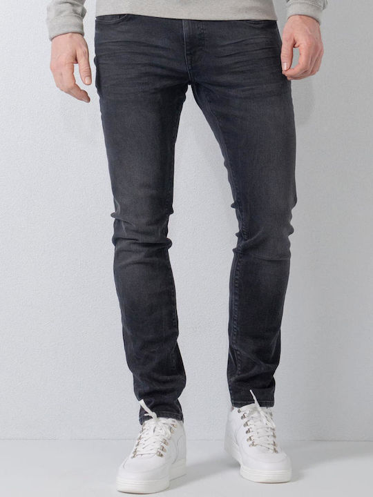 PETROL ind NASH SLIM FIT Pantaloni elasticizați Jean negru