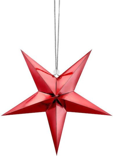 PartyDeco Crăciunesc Decorativ Suspendata Stea Hârtie Roșu 1buc