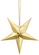 PartyDeco Weihnachtlicher Dekorativer Anhänger Stern Papier Gold 45cm 1Stück