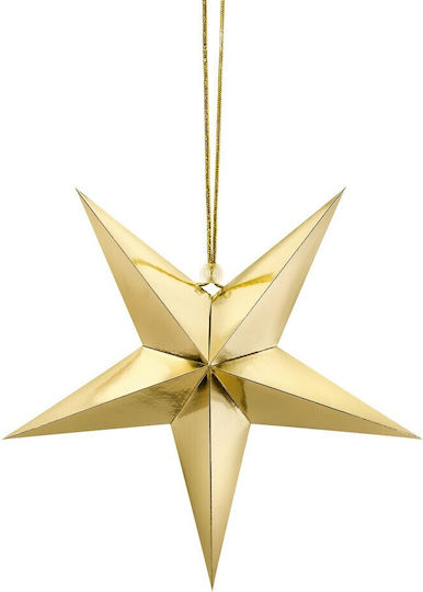 PartyDeco Crăciunesc Decorativ Suspendata Stea Hârtie Auriu 45buc 1buc