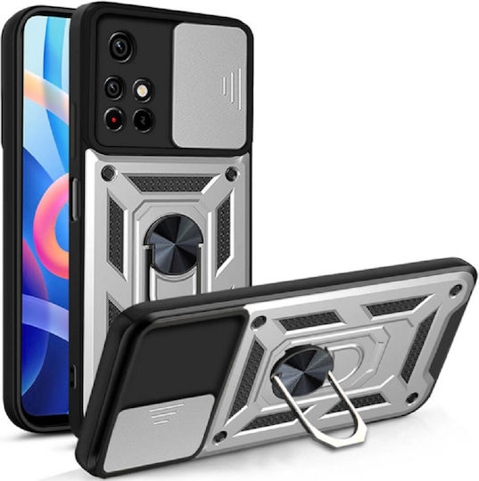 Bodycell Armor Slide Back Cover Πλαστικό Ασημί (Poco M4 Pro 5G / Redmi Note 11s 5G)