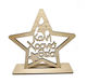 Woodseason Wood Christmas Decorative Desktop Star 15cm Brown