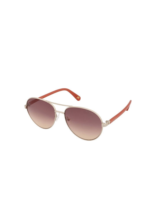 Guess Sunglasses with Gold Metal Frame and Red ...