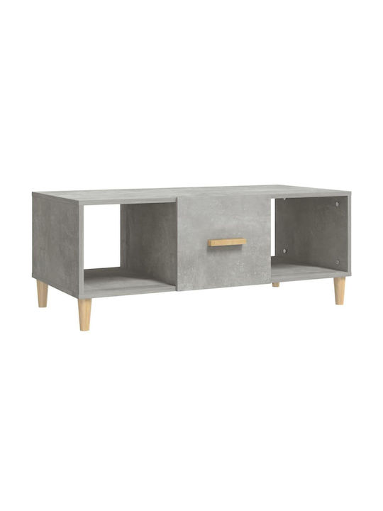 Rectangular Wooden Side Table Γκρι Σκυροδέματος...