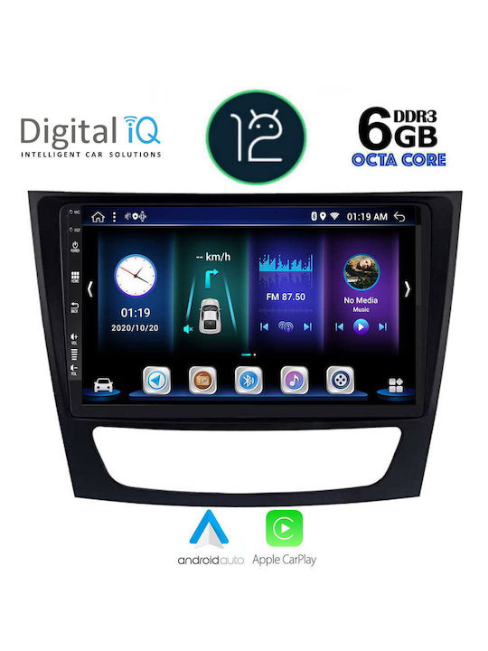 Digital IQ Car-Audiosystem für Mercedes-Benz E Klasse W211 2003-2009 (Bluetooth/USB/AUX/WiFi/GPS/Apple-Carplay) mit Touchscreen 9"