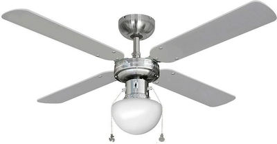 EDM Grupo Caribe S7900597 Ventilator de Tavan 102cm cu Lumină și Telecomandă Argint