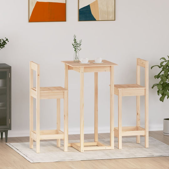 Dining Room 3pcs Pine 60x60cm