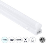 GloboStar Tubo Under-Cabinet LED Light 18W Cool White with Switch L120xD2.2xH3.5cm