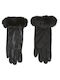 Verde Women's Gloves with Fur Black