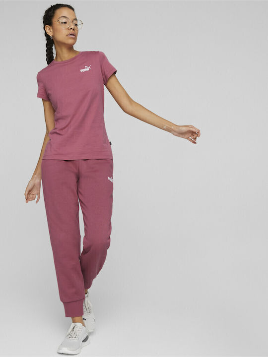 PUMA Essentials Παντελόνι Φόρμας με Λάστιχο Ροζ