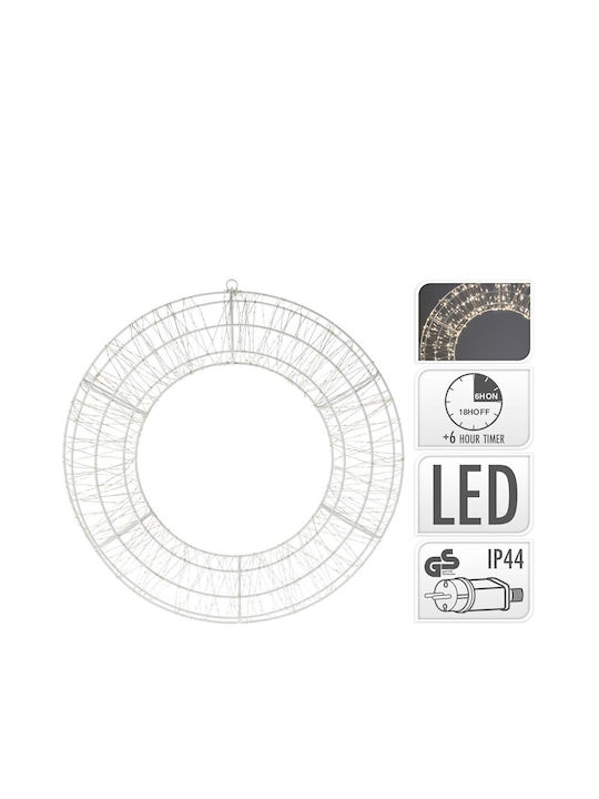 Christmas Lighted Decorative Wreath Electric Powered 58cm