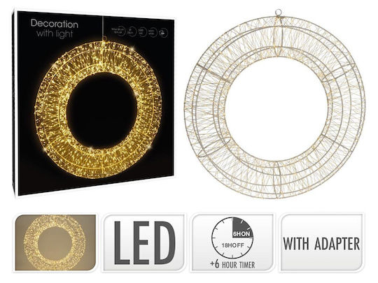 Christmas Lighted Decorative Wreath Electric Powered 70cm